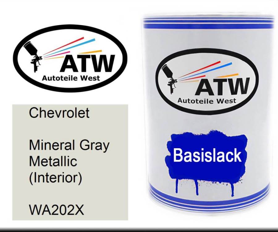 Chevrolet, Mineral Gray Metallic (Interior), WA202X: 500ml Lackdose, von ATW Autoteile West.